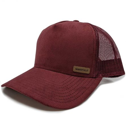 Suede Trucker Cap Bordeaux Red